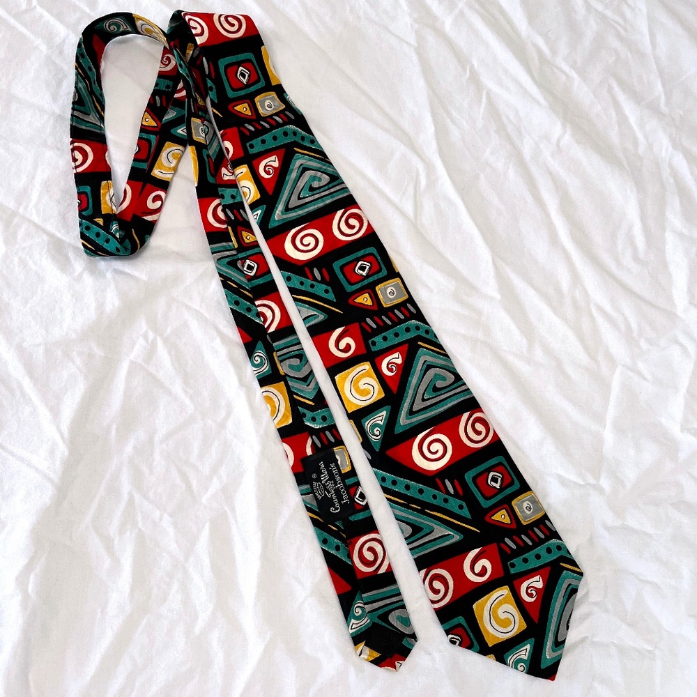 Countess Mara for Jacobson's VNTG Bold Pattern Silk Tie - Retro 90s